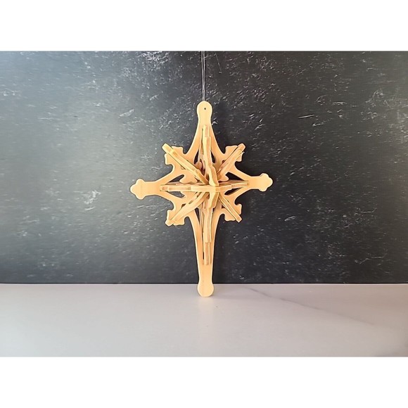 Wooden Cross Christmas Ornament - Picture 1 of 10
